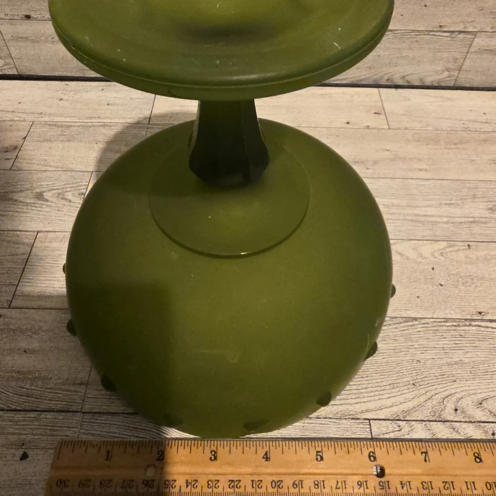 Green Frosted Glass Pedestal Compote - Unbranded